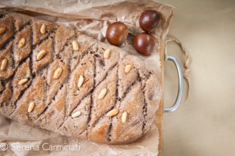 wholemeal chestnut bread with rosemary and pine nuts