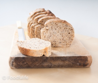 Mixed seed wholemeal bread (high fibre food)
