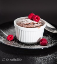 Dark Chocolate Soufflé With Fresh Raspberries-7