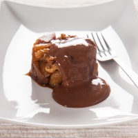 Cooked Apple "Pudding" With Chocolate Sauce (Gluten-free, Low-fat)